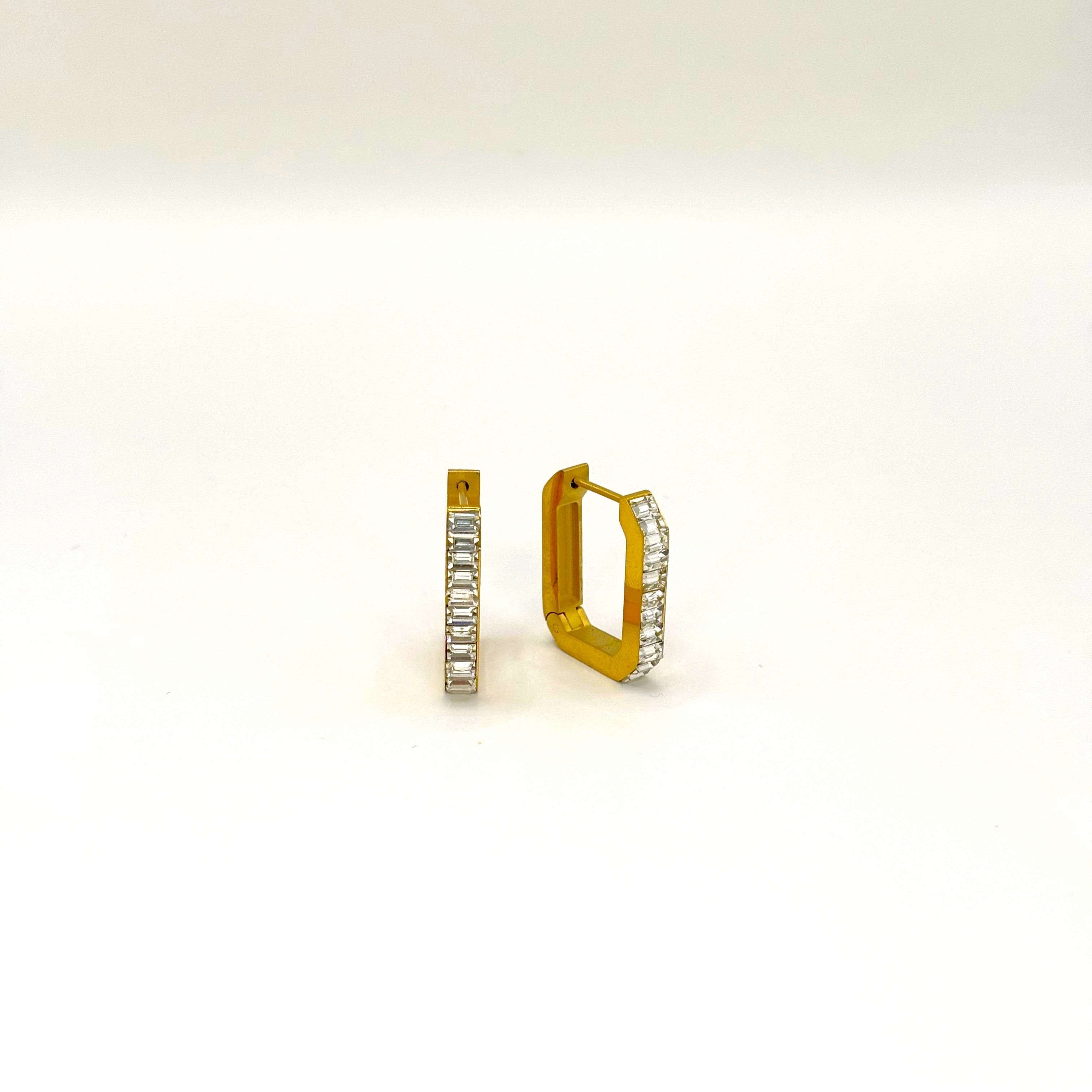 The Baguette Rectangular Hoop Earrings