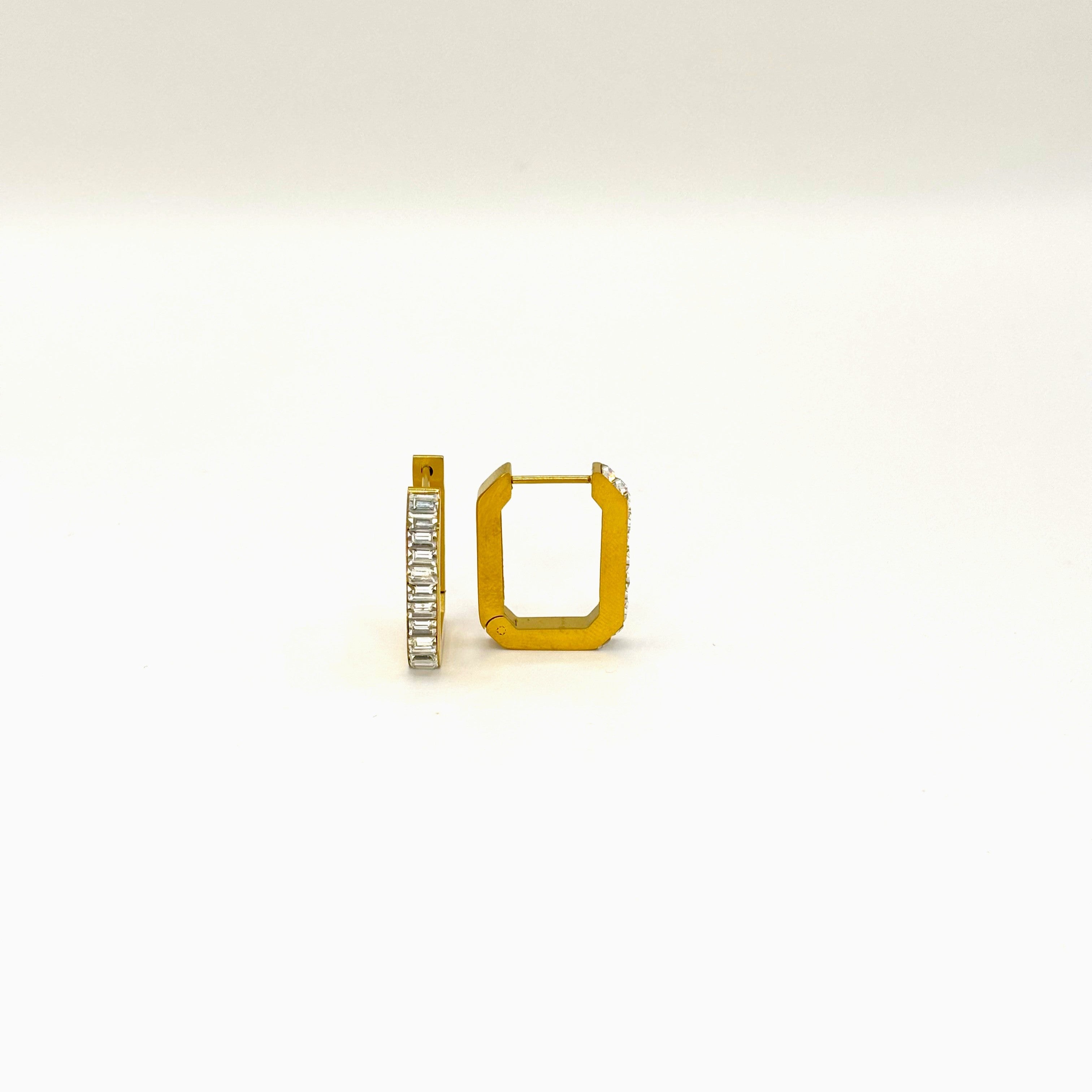 The Baguette Rectangular Hoop Earrings