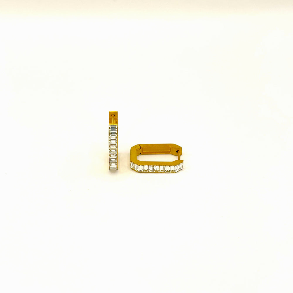 The Baguette Rectangular Hoop Earrings