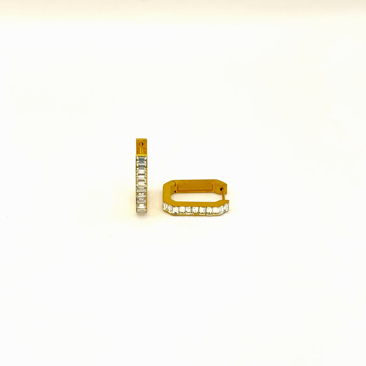 The Baguette Rectangular Hoop Earrings