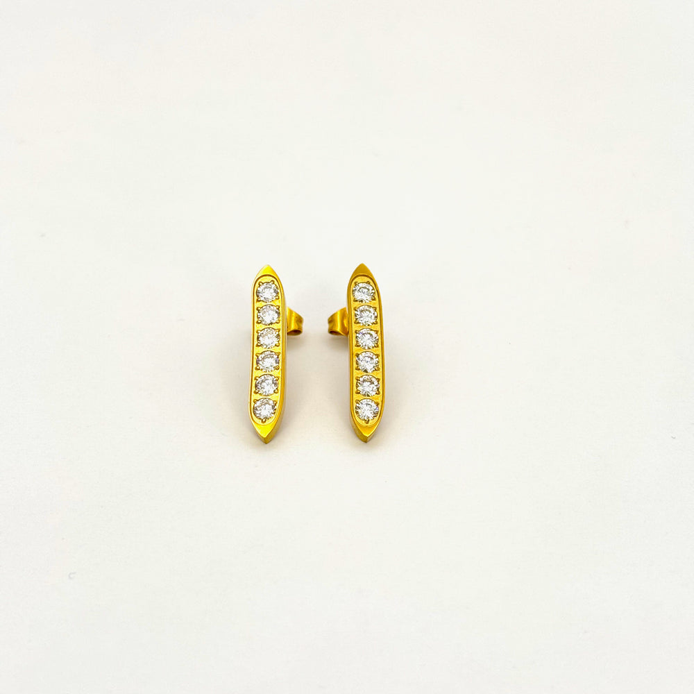 The Tapered Crystal Bar Earrings