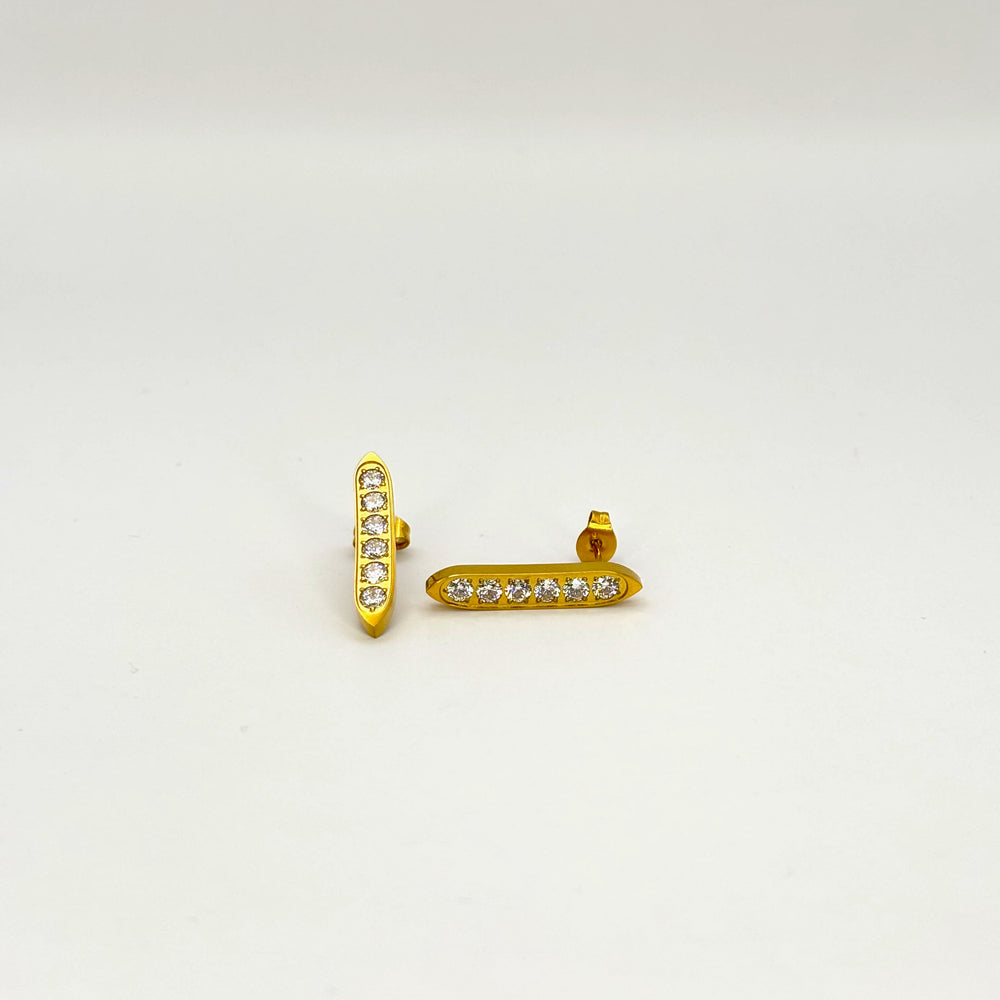 The Tapered Crystal Bar Earrings
