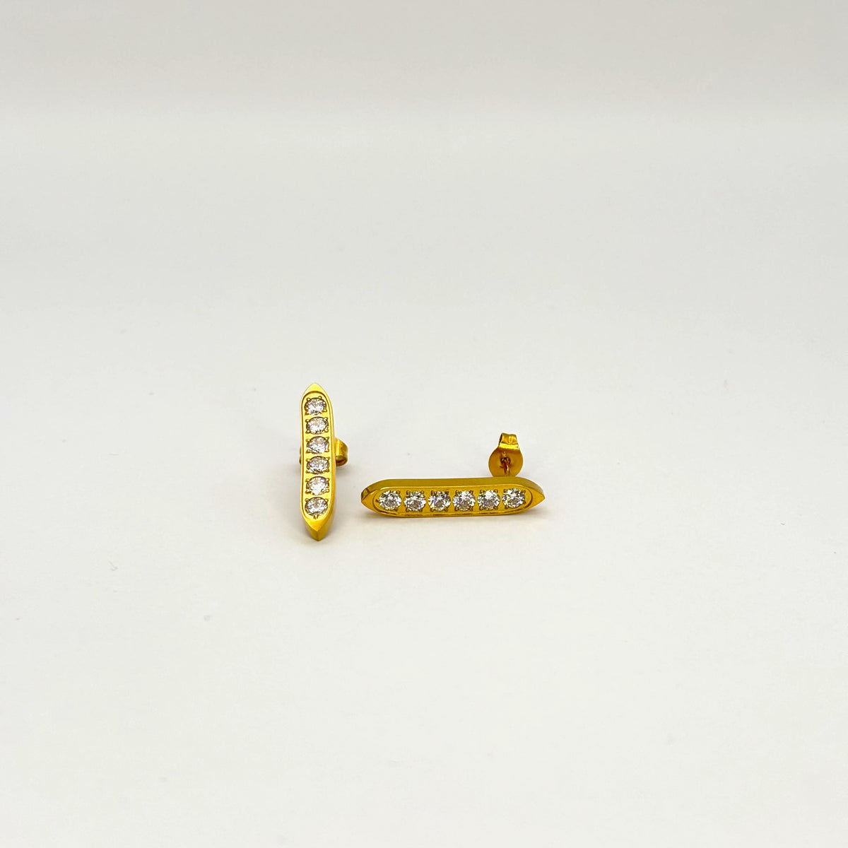 The Tapered Crystal Bar Earrings