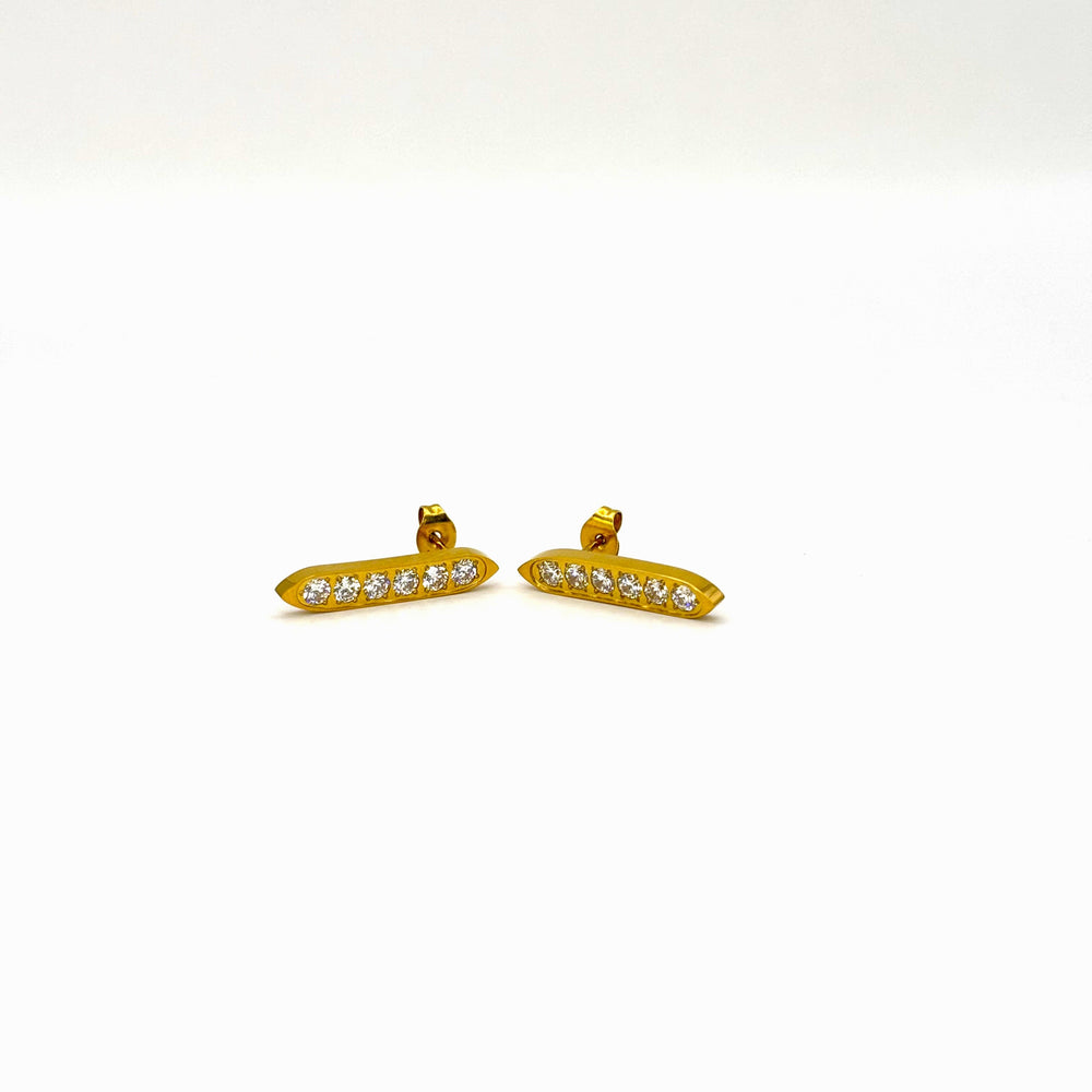 The Tapered Crystal Bar Earrings