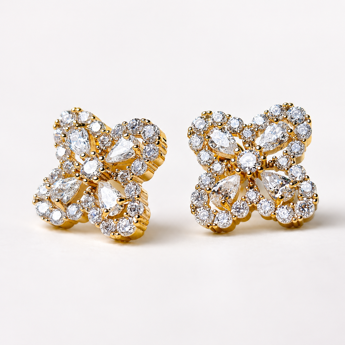 The Golden Clover Stud Earrings