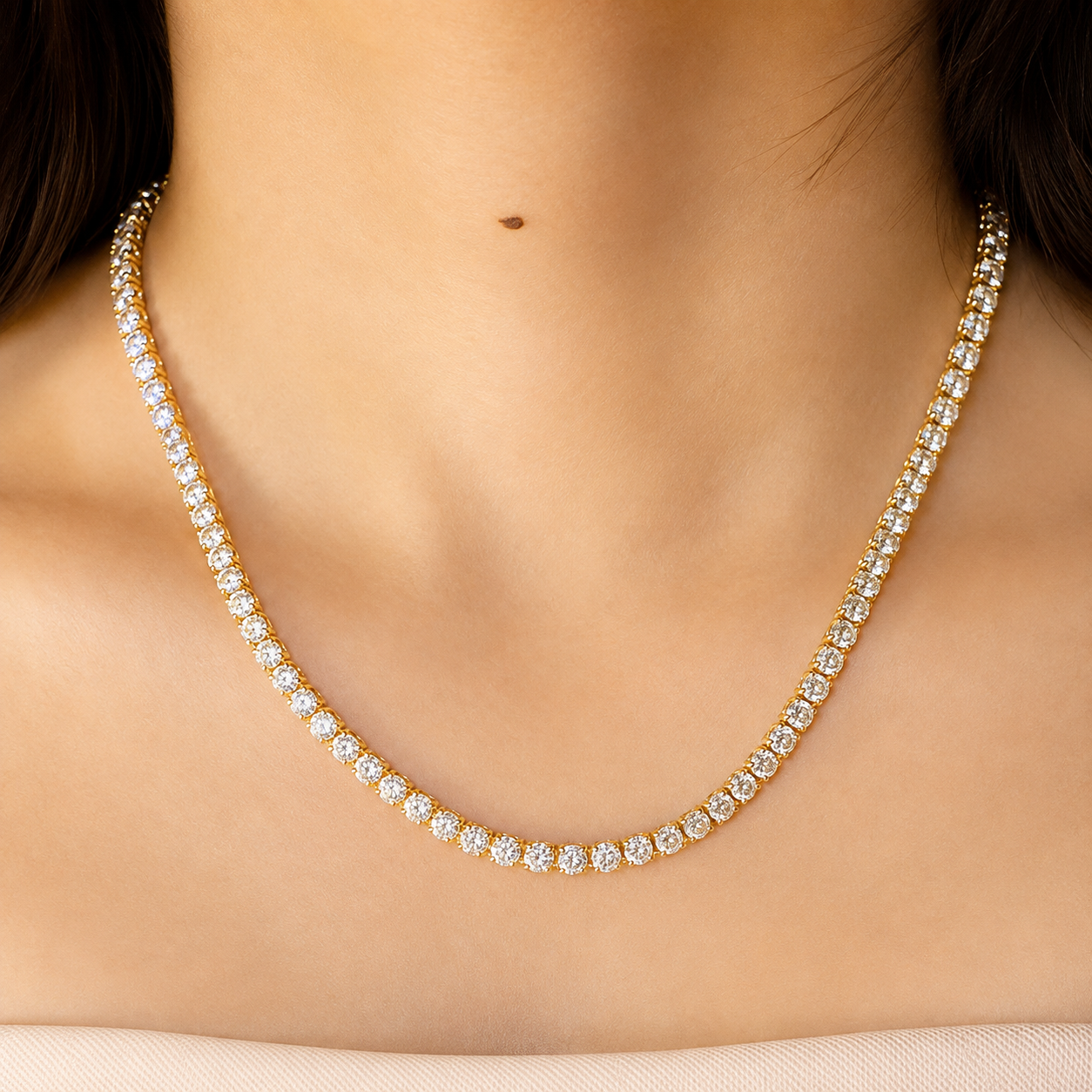 The Golden Classic Tennis Necklace